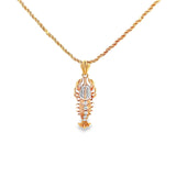 18K Gold Diamond Lobster Pendant