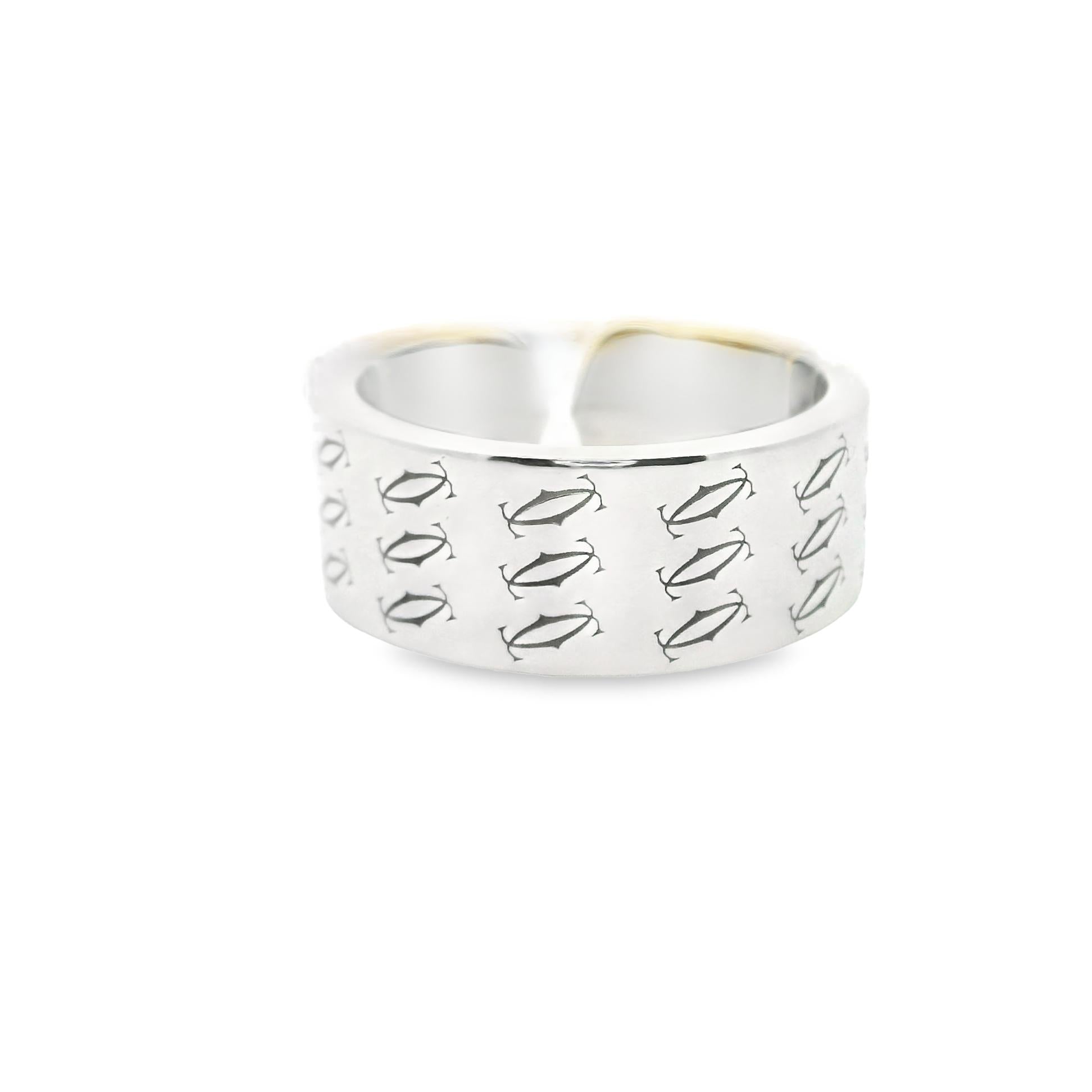 Cartier Double-C 18k White Gold Band Ring