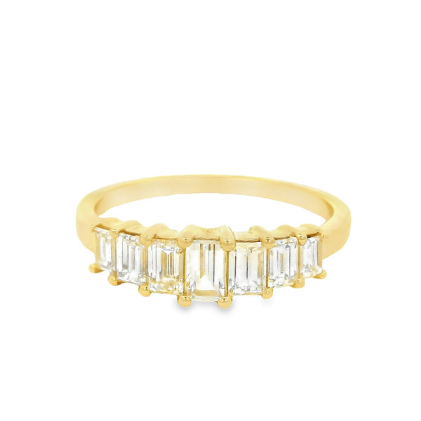 14K Yellow Gold Diamond Baguette Ring