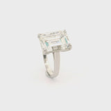 GIA Certified 6.58ct Emerald Cut Diamond Engagement Ring, H-VS1