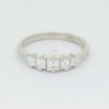 14K White Gold Diamond Square-Shape Ring