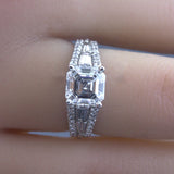 2.19 Carat D-VS2 Asscher-cut Diamond Platinum Engagement Ring, GIA Certified