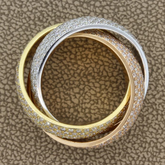 Diamond Eternity Gold Trinity Band Ring