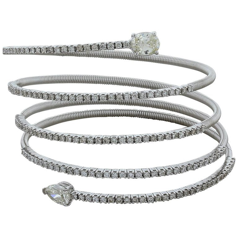 Diamond Gold Coiled Stretch Bracelet