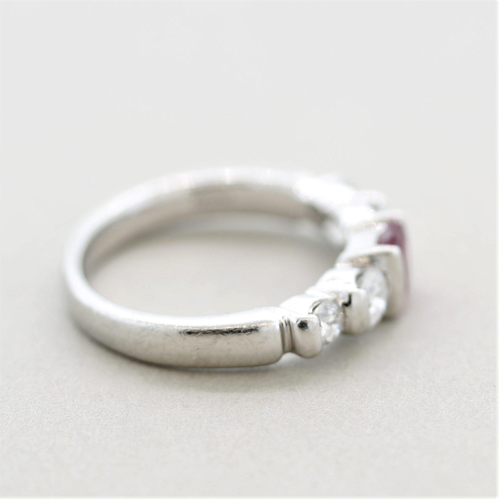 Ruby Diamond Platinum Band Ring