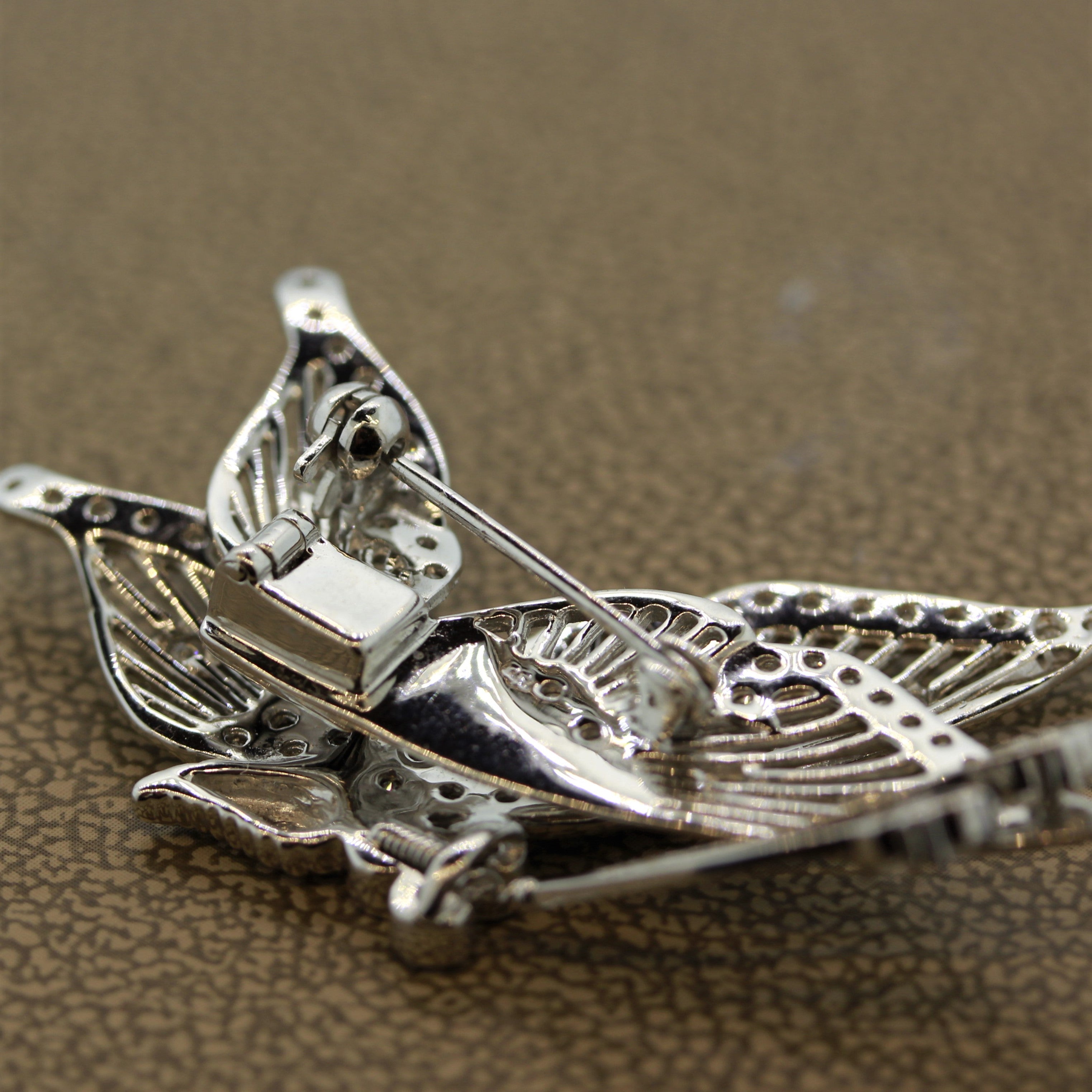 Diamond Gold “Tremble” Butterfly Brooch