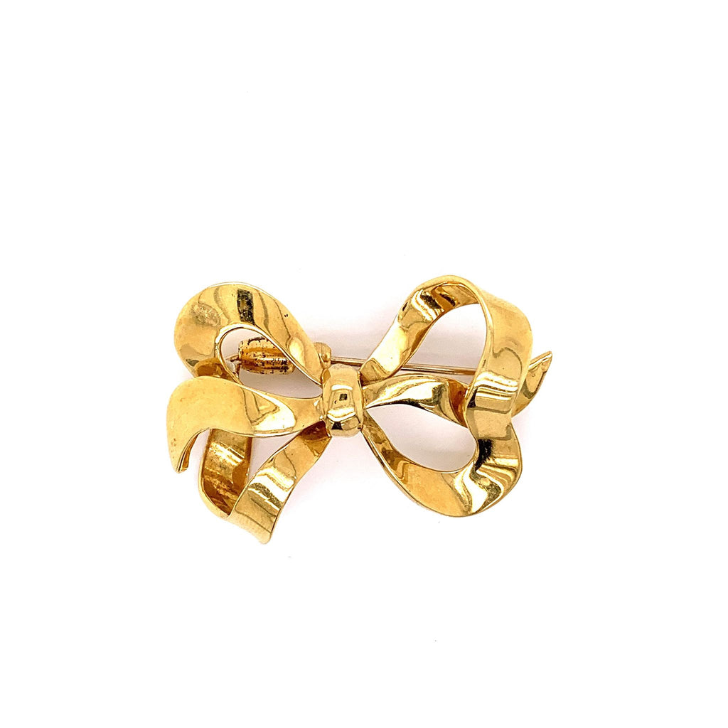 Italian Gold Bow Pin-Brooch – jeweleretteandco