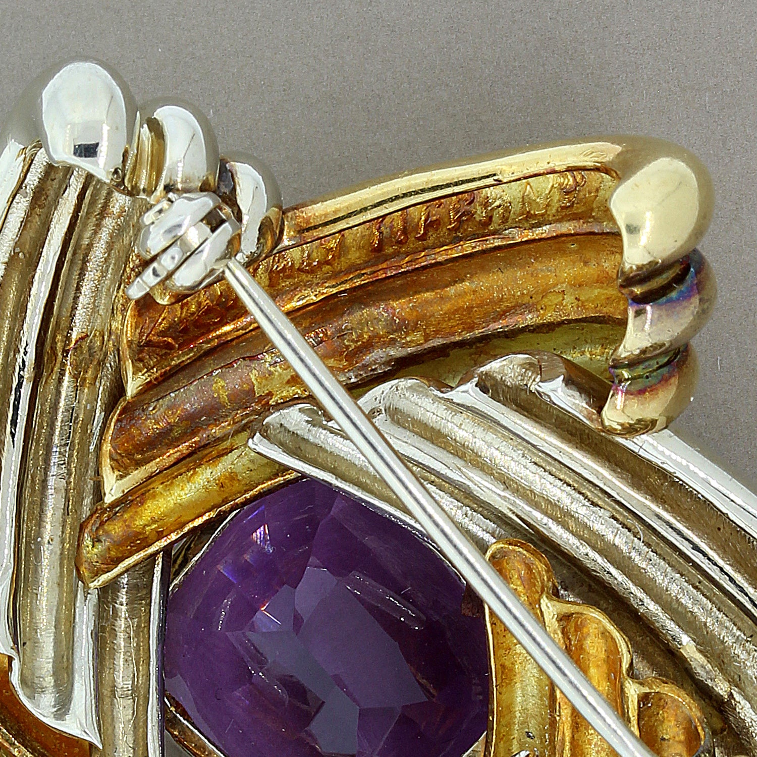 Tiffany & Co. Amethyst Star Gold Brooch