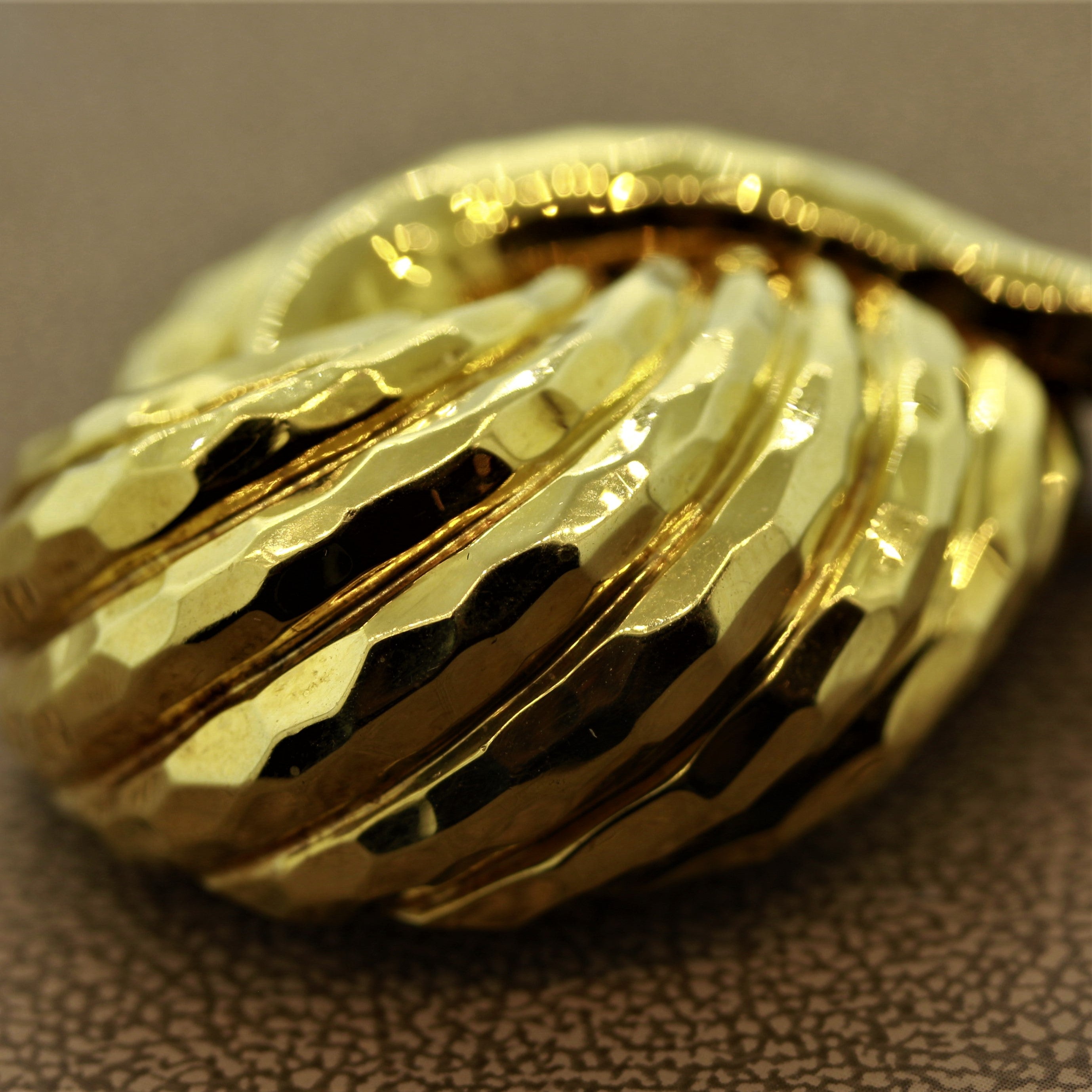 Henry Dunay Hammered Gold Brooch