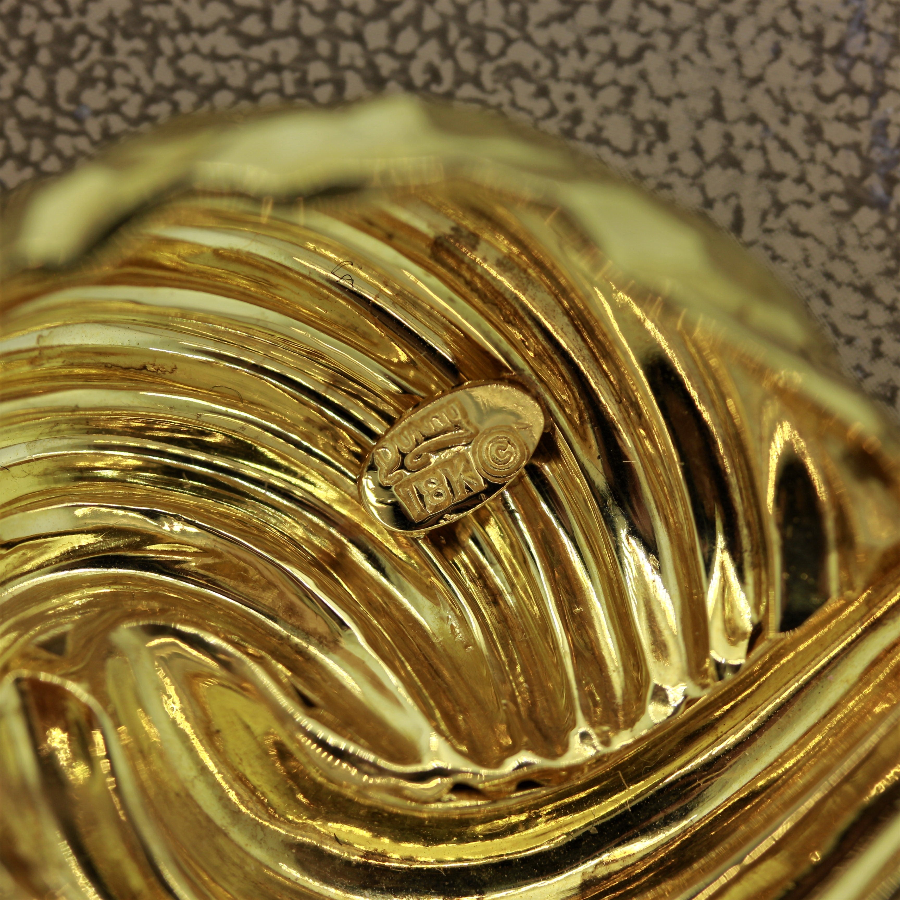 Henry Dunay Hammered Gold Brooch