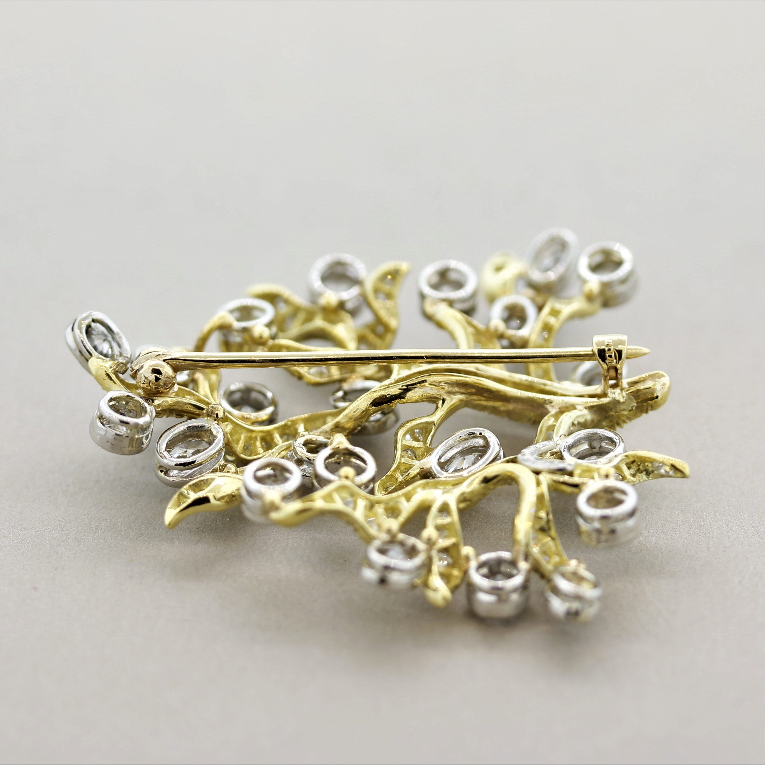 Julius Cohen Diamond Gold Tree-of-life Brooch
