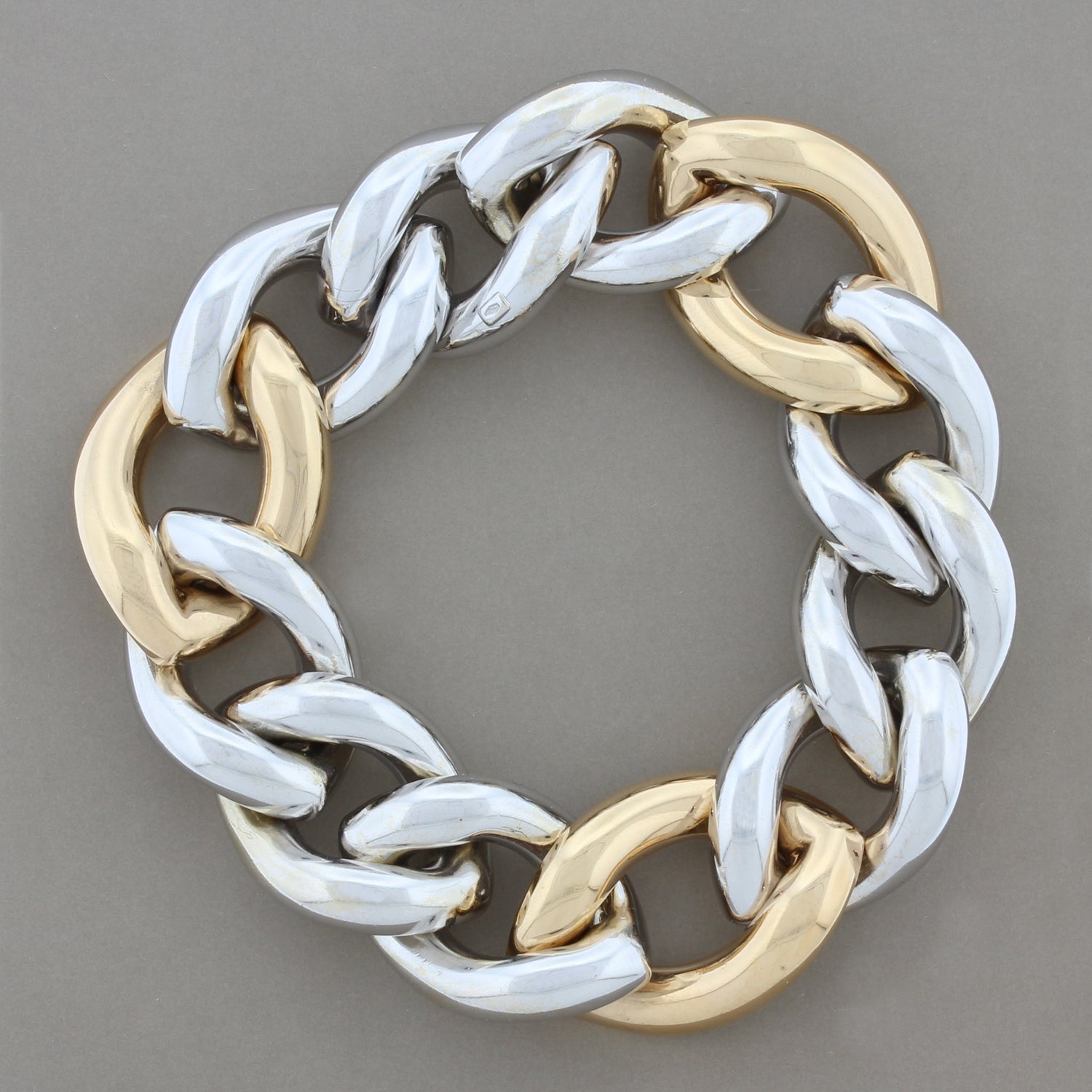 Magnificent Diamond Two-Tone Gold Link Bracelet