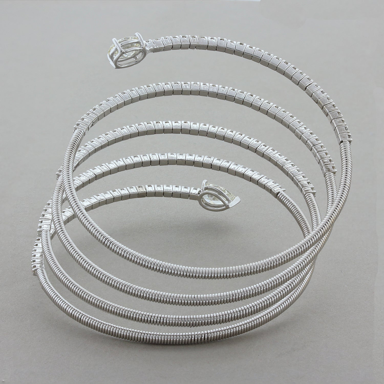 Diamond Gold Coiled Stretch Bracelet