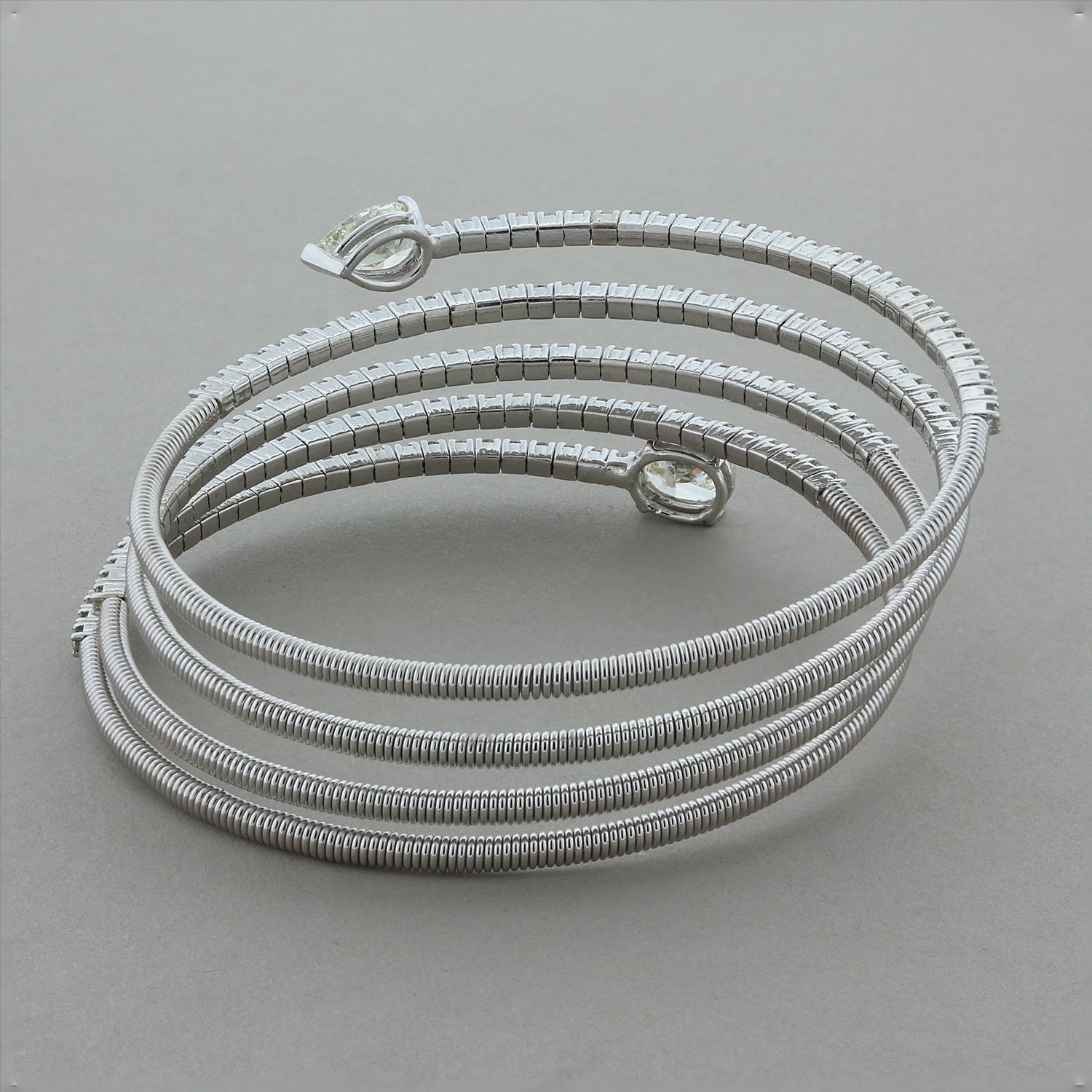 Diamond Gold Coiled Stretch Bracelet