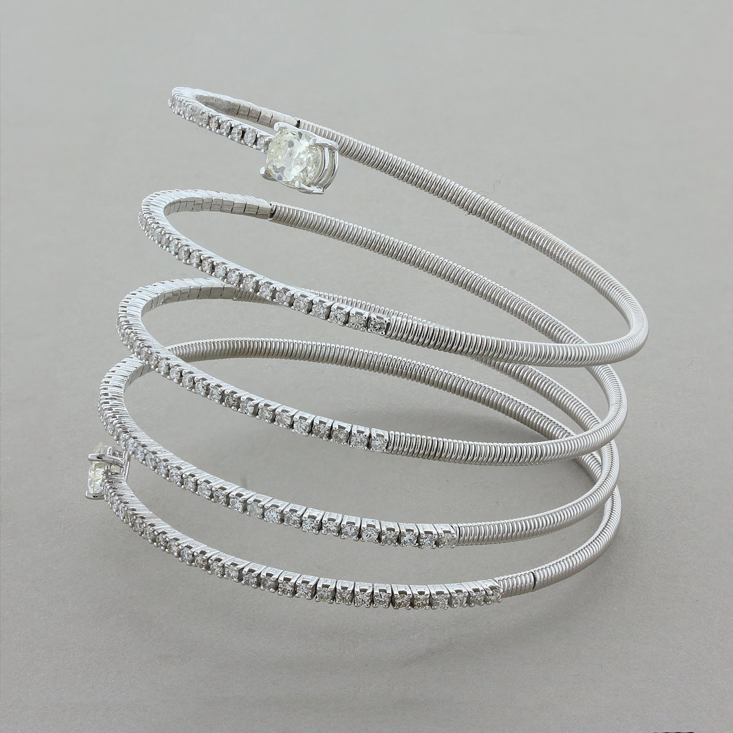 Diamond Gold Coiled Stretch Bracelet