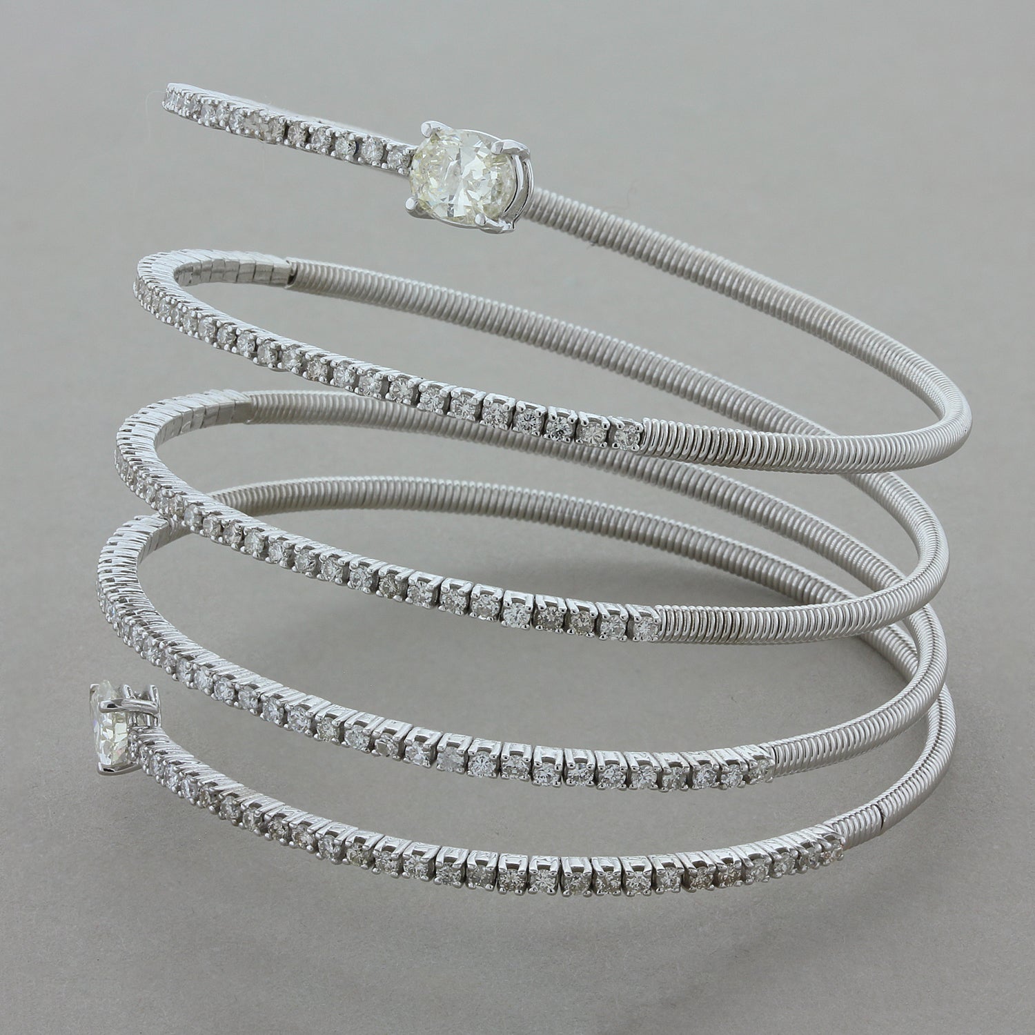 Diamond Gold Coiled Stretch Bracelet