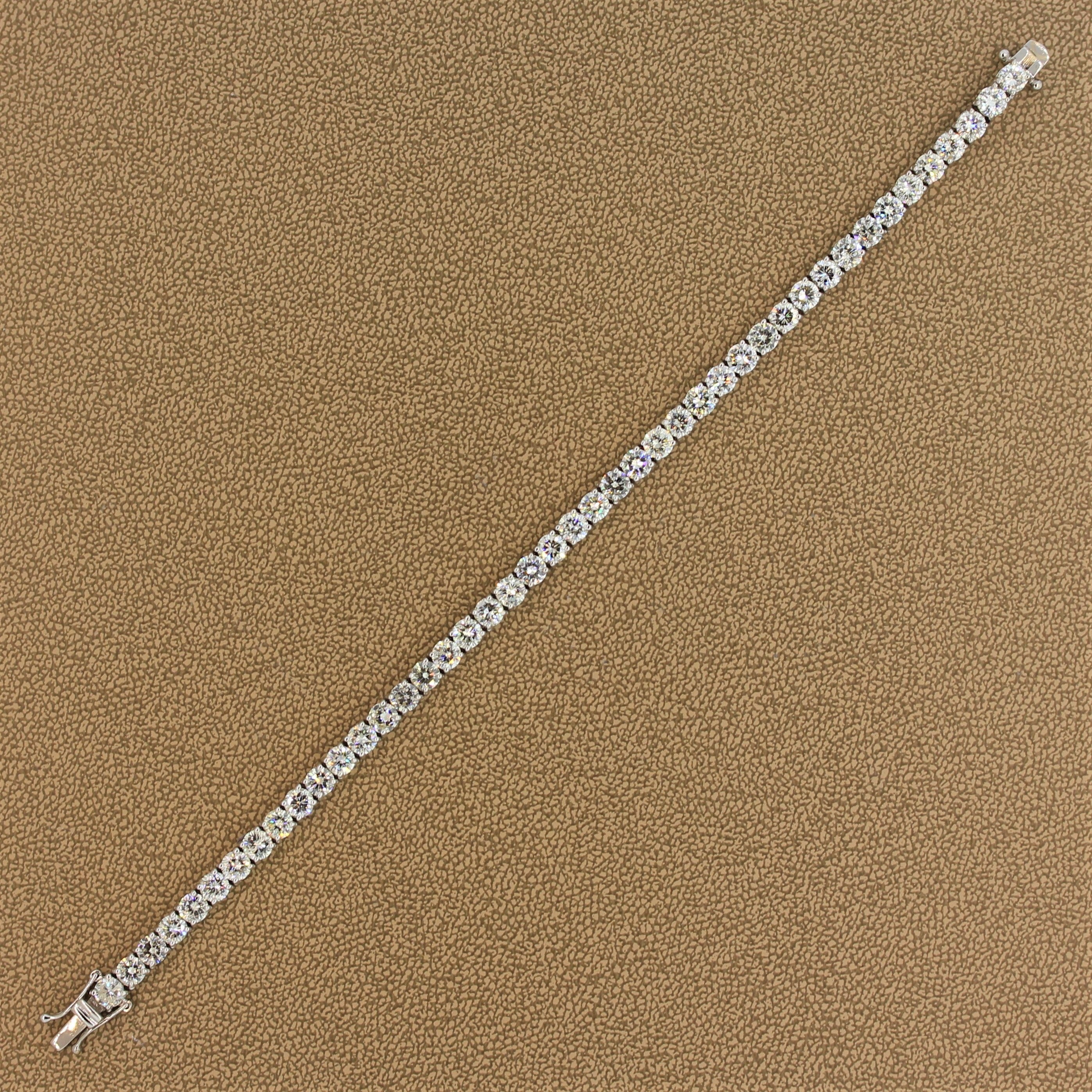 Classic Round Diamond Gold Tennis Bracelet
