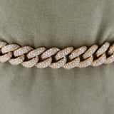 Diamond Pave Rose Gold Cuban Link Bracelet