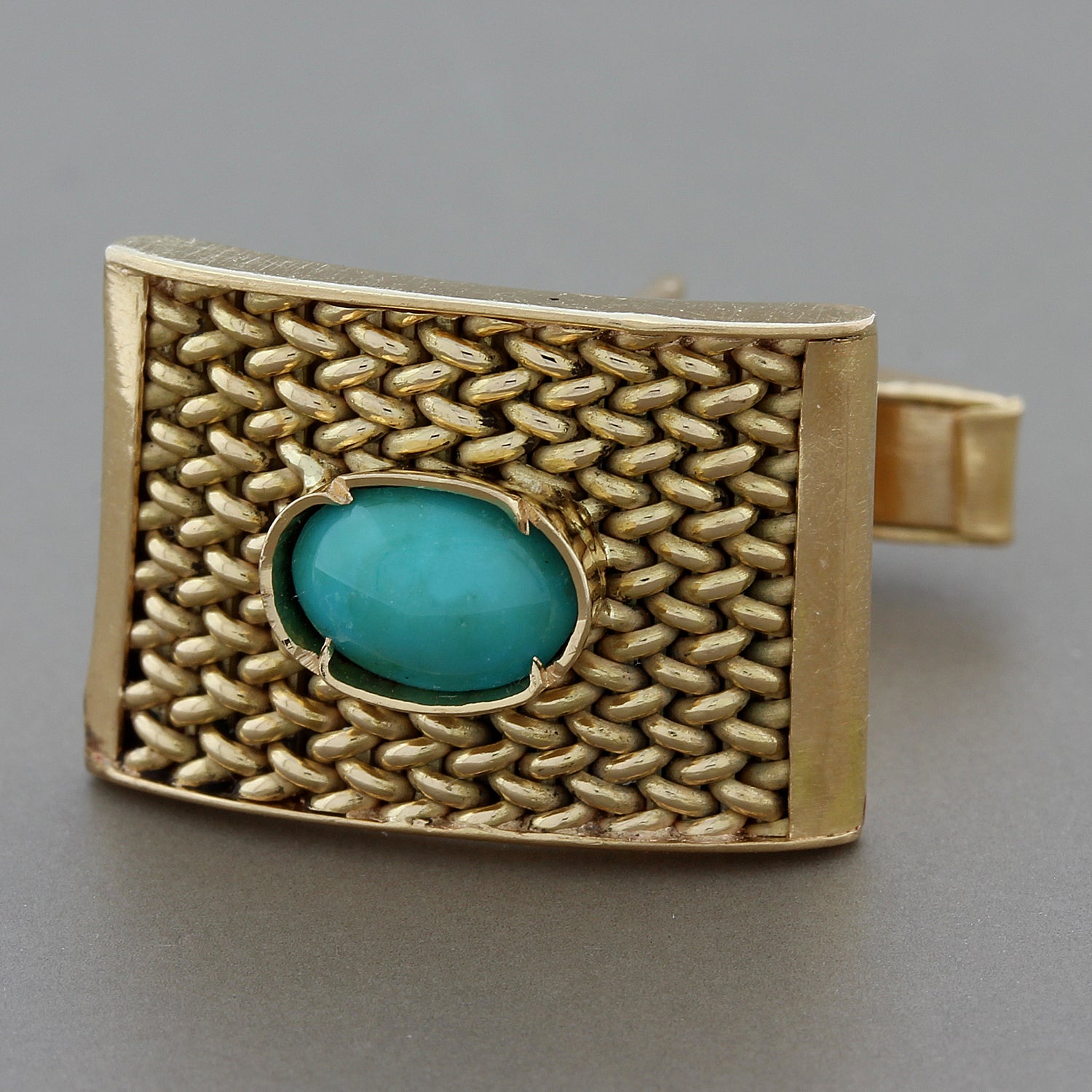 Estate Turquoise Gold Cufflinks