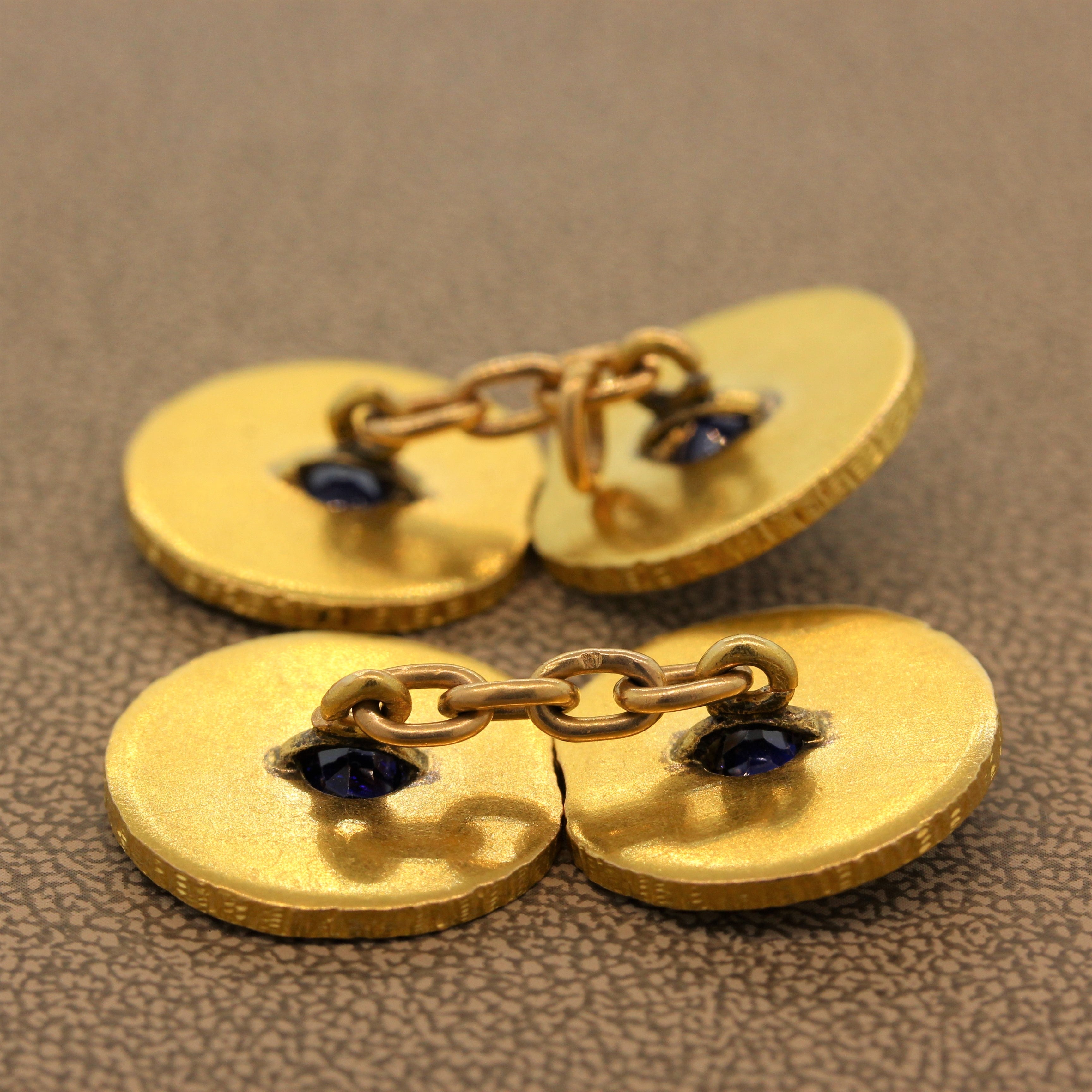 Sapphire Gold Cufflinks