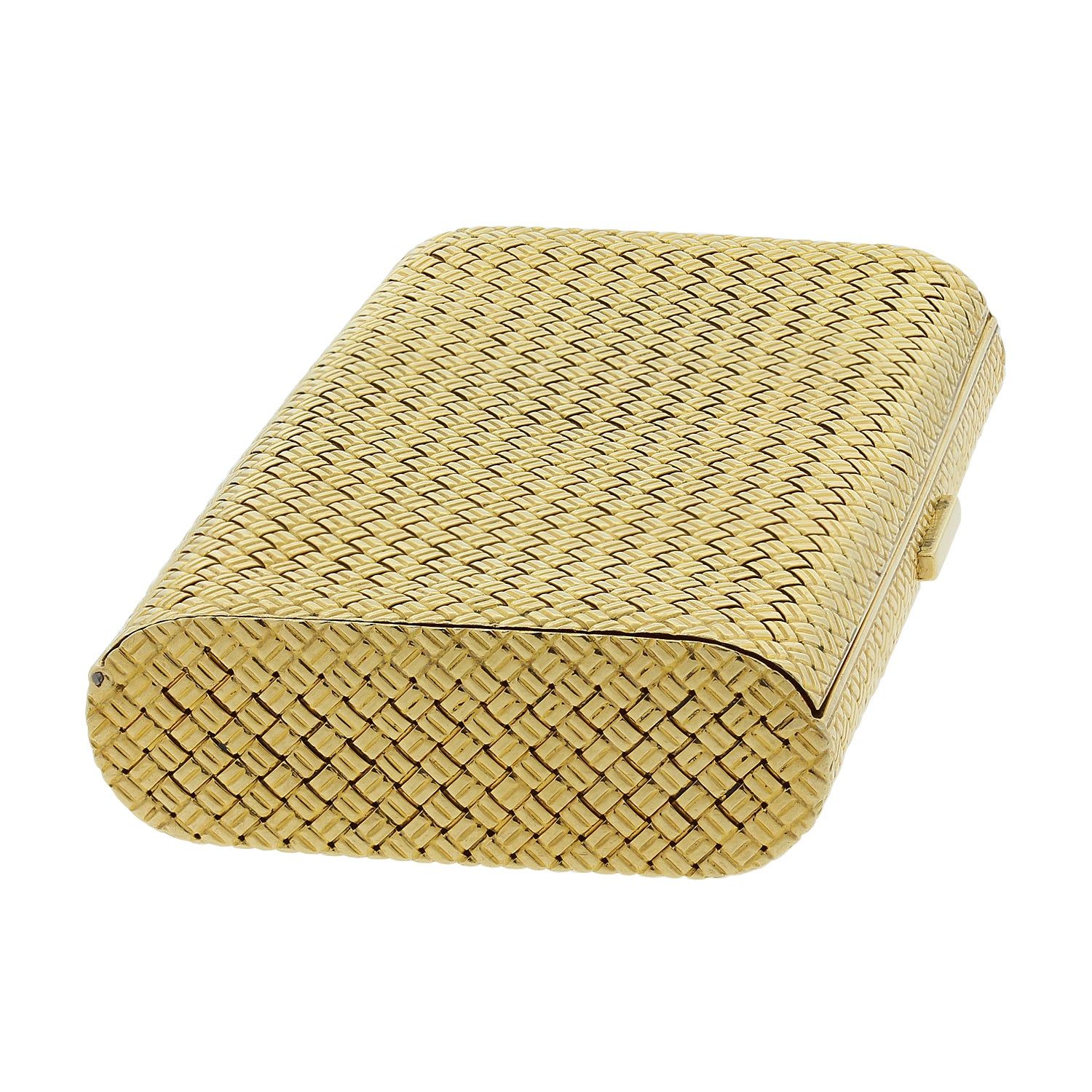 Van Cleef & Arpels Gold Necessaire Basket Weave Case
