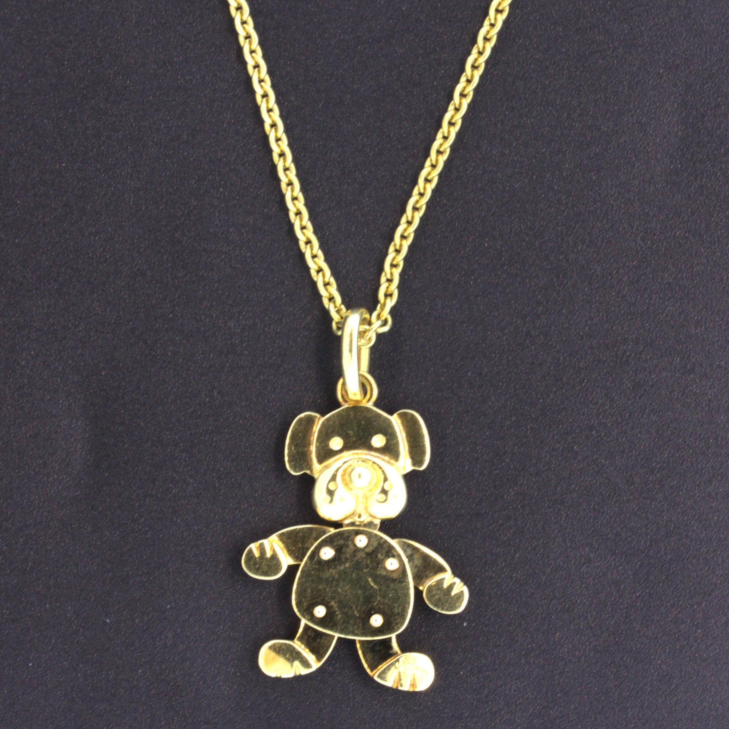 Pomellato 18k Yellow Gold Puppy Dog Pendant Necklace