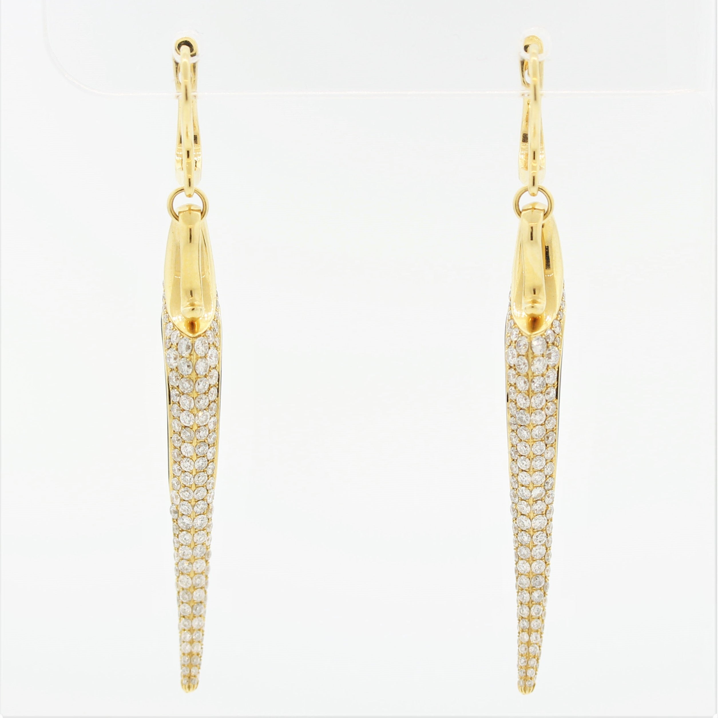 Diamond Tiger’s Eye Gold Drop Earrings