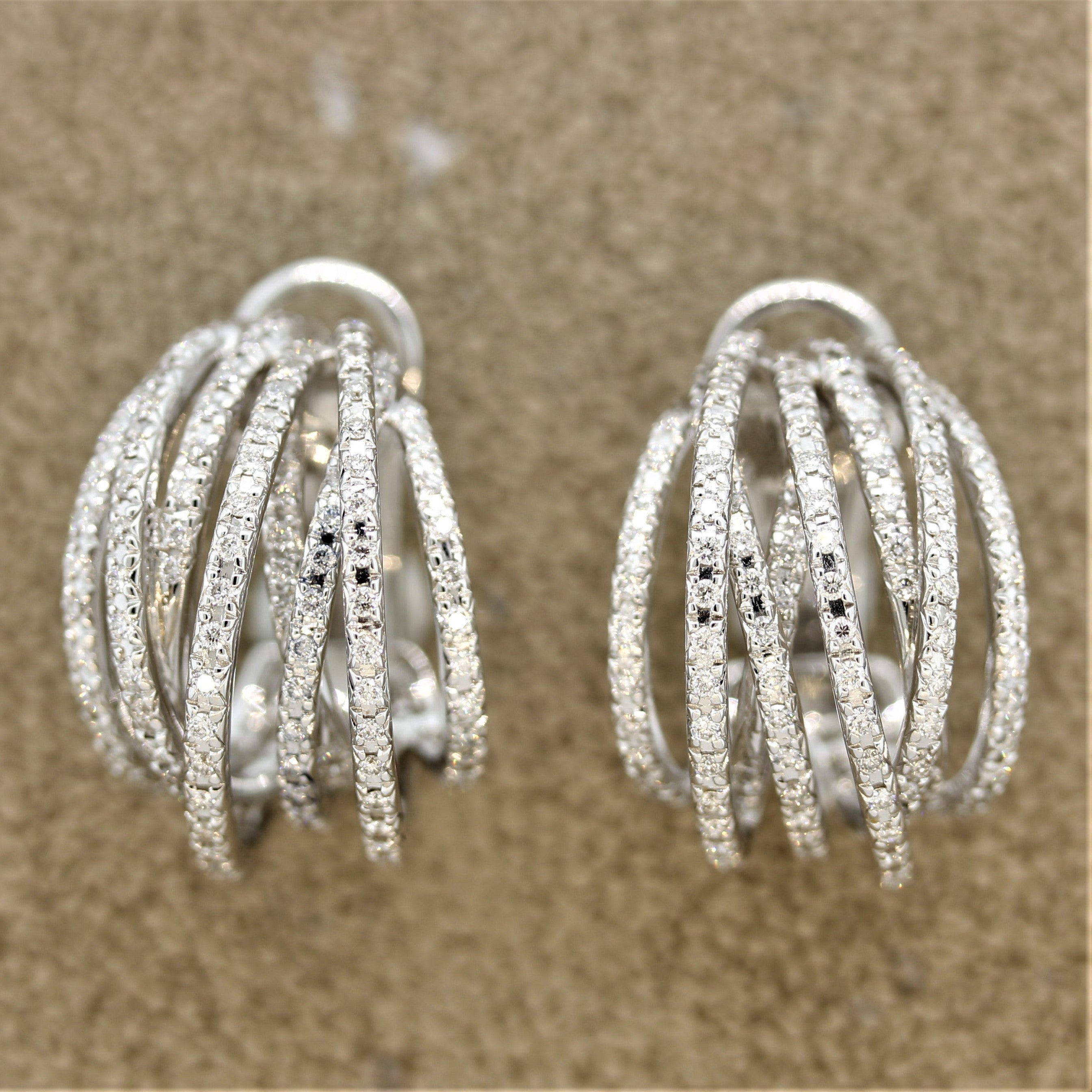 Diamond Gold “Crossover” Earrings