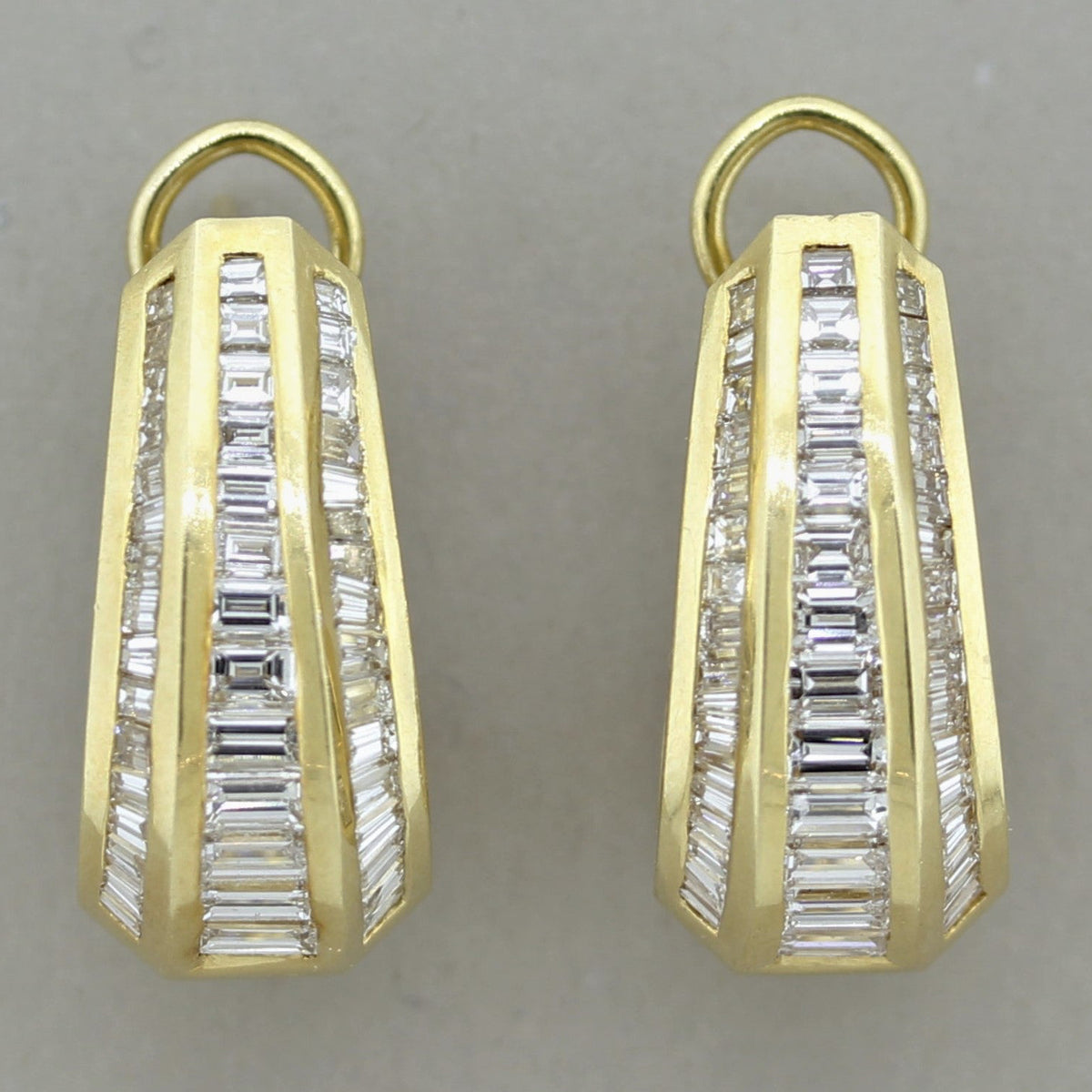 Long Diamond Gold Cascade Earrings, Circa 1970’s
