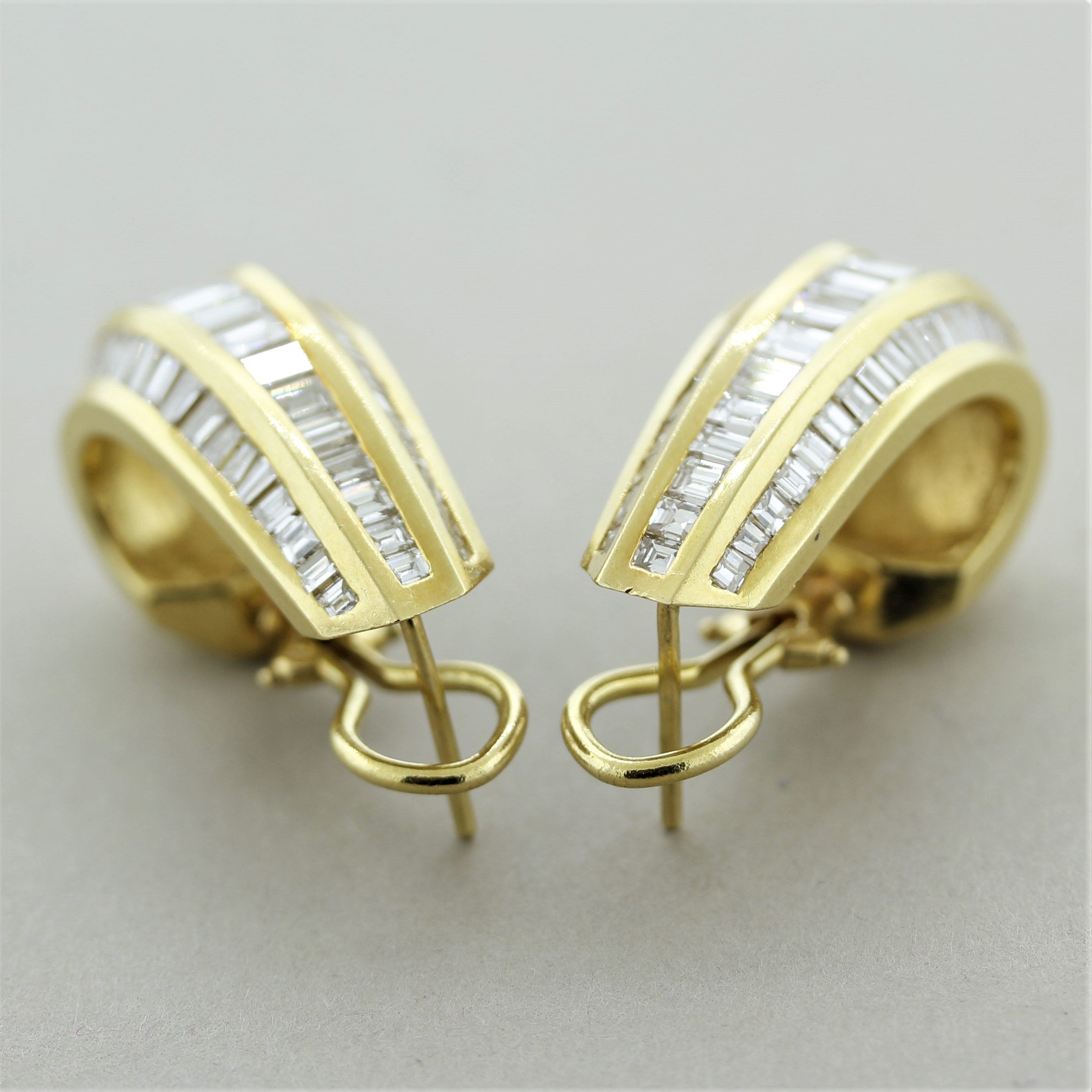 Long Diamond Gold Cascade Earrings, Circa 1970’s