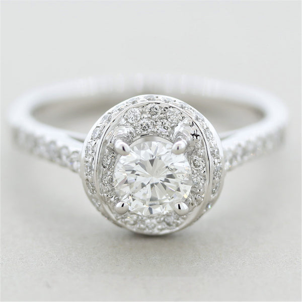 0.58 Carat Round Diamond Gold Engagement Ring