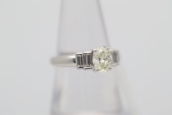 1.04 Carat Oval Diamond Platinum Engagement Ring
