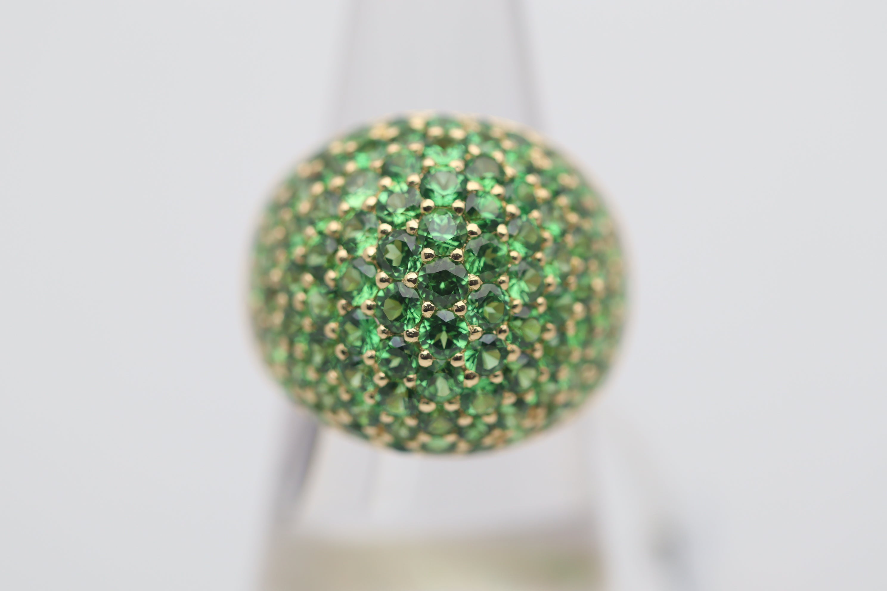 Tsavorite Garnet Gold Domed Bombe Ring