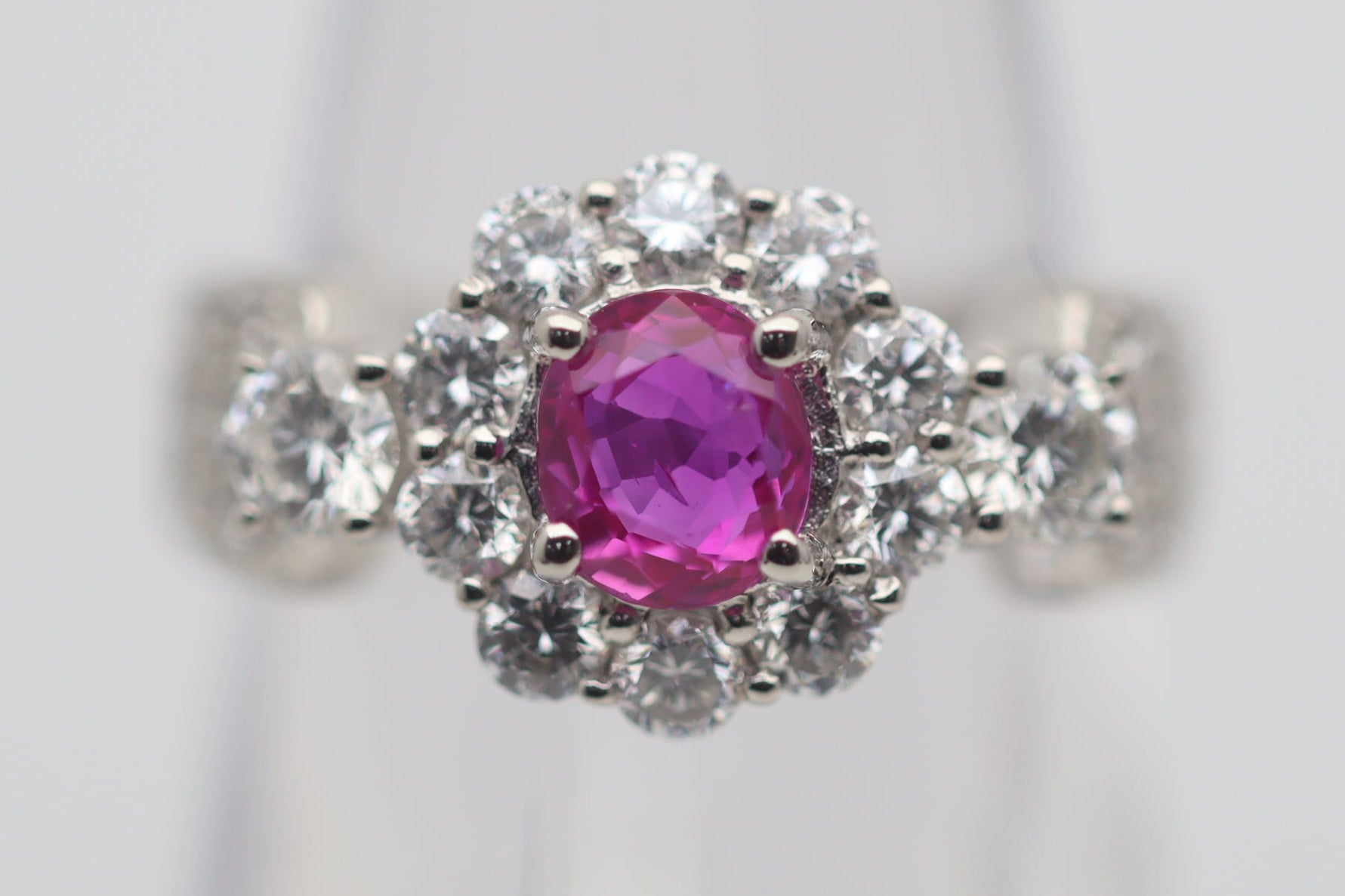 Burmese Ruby Diamond Platinum Ring, GIA Certified