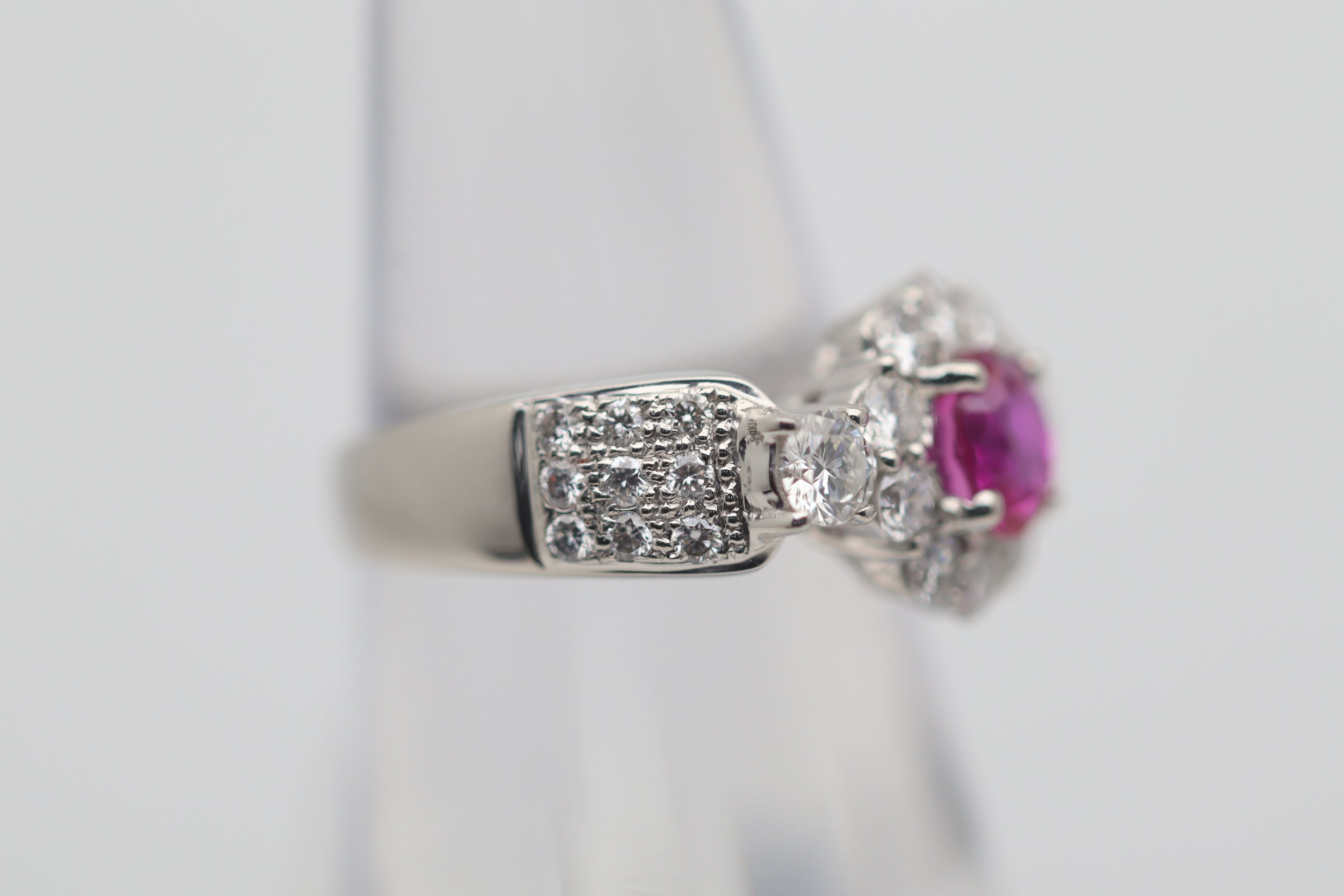 Burmese Ruby Diamond Platinum Ring, GIA Certified