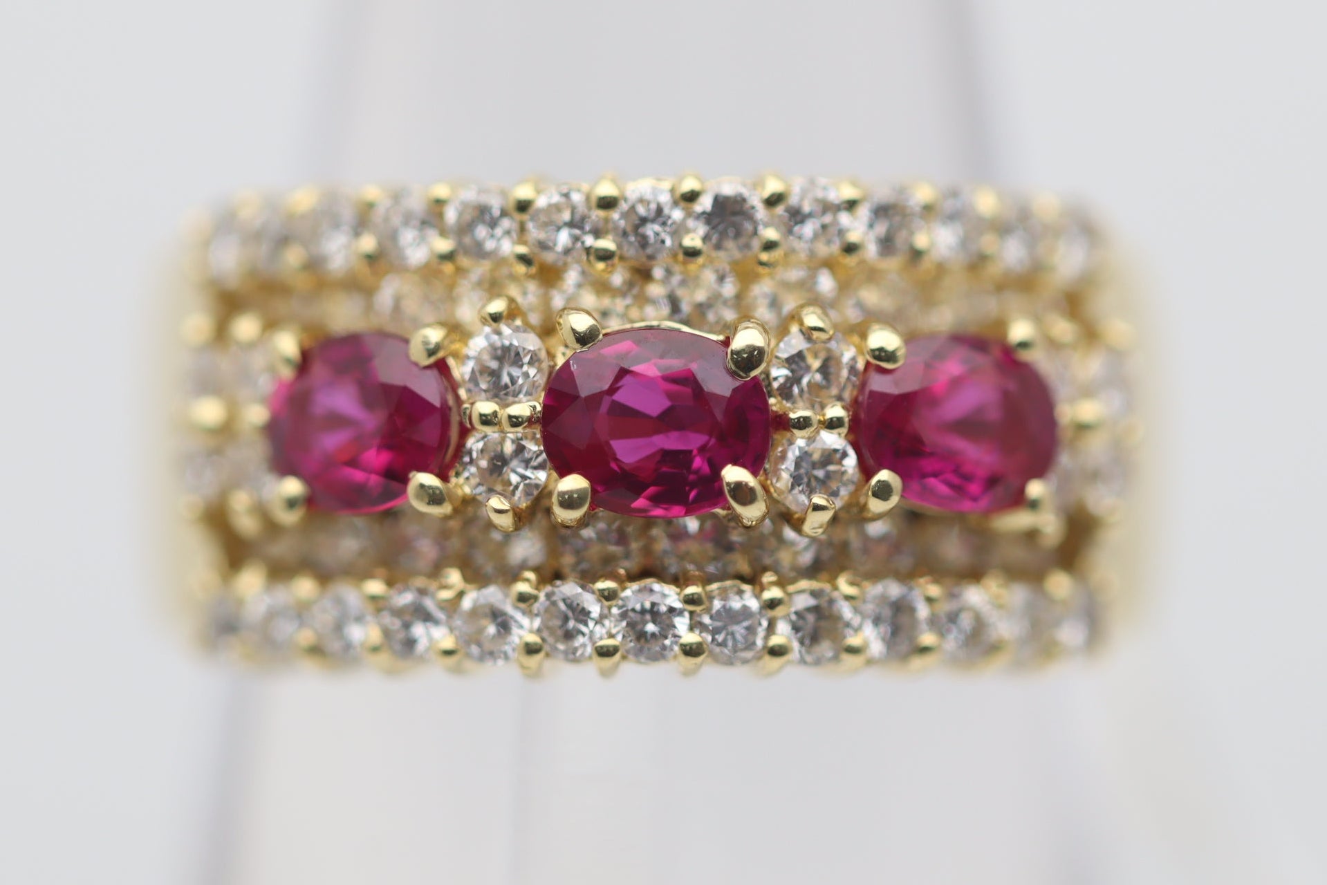 Ruby Diamond Gold Band Ring