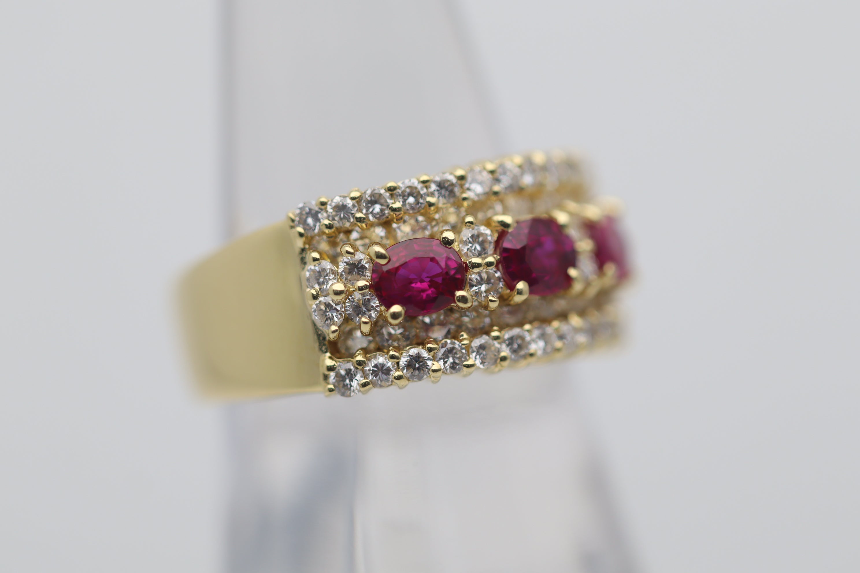 Ruby Diamond Gold Band Ring