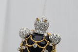 Diamond Onyx Gold & Platinum Sea-Turtle Pendant Brooch