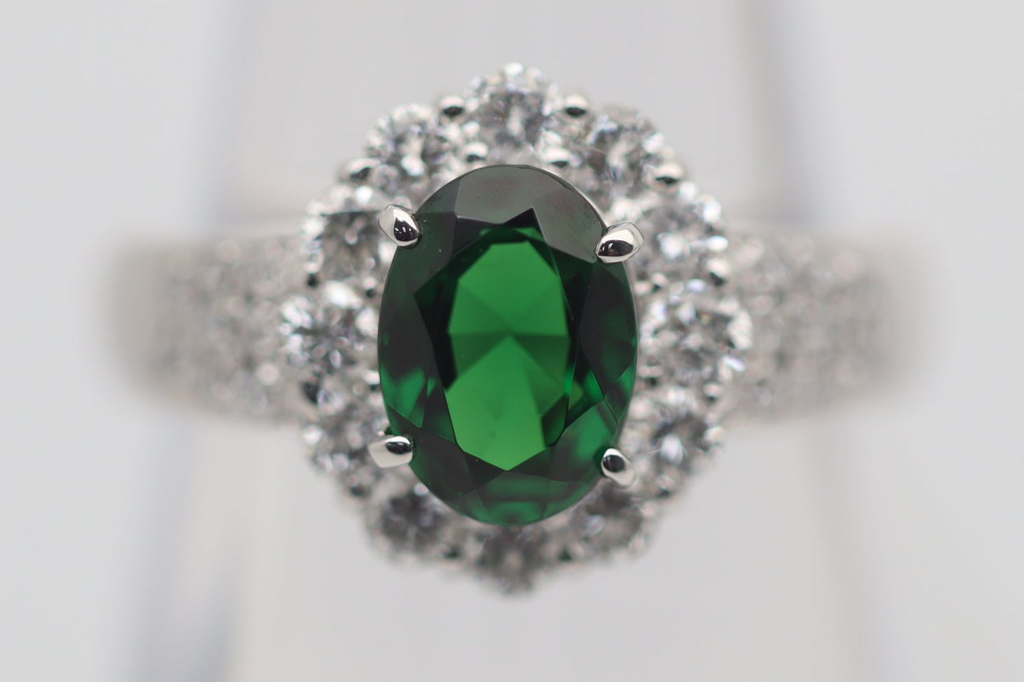 Tsavorite Garnet Diamond Platinum Ring
