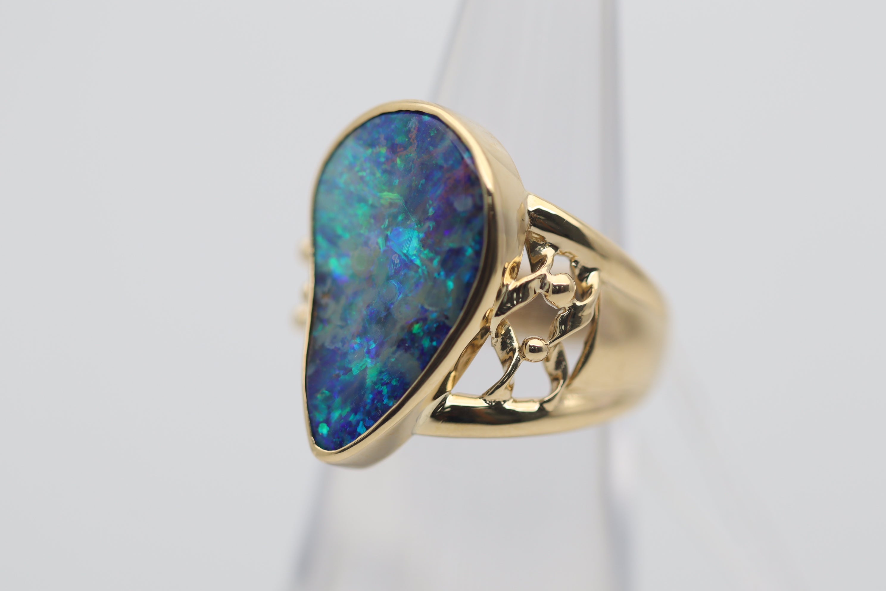 Australian Boulder Opal Gold Cocktail Ring