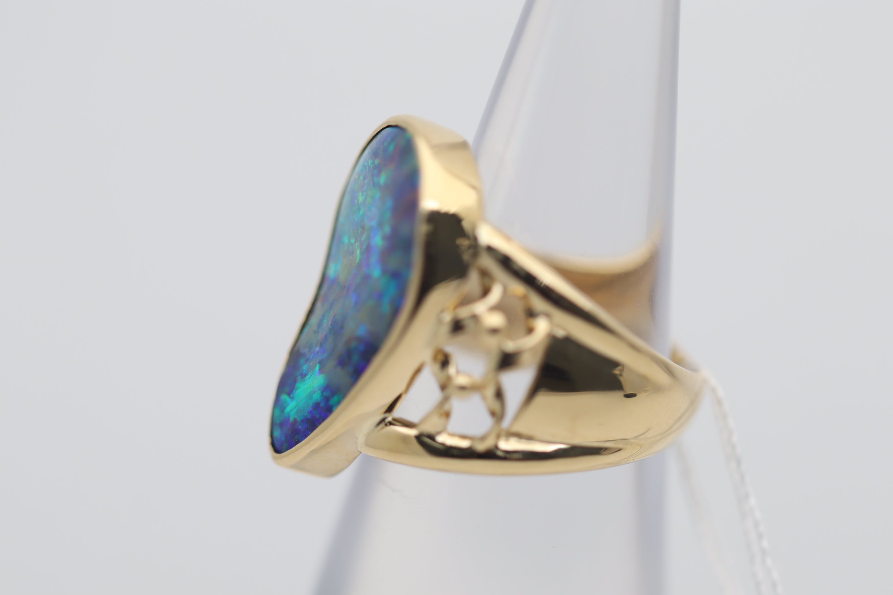 Australian Boulder Opal Gold Cocktail Ring