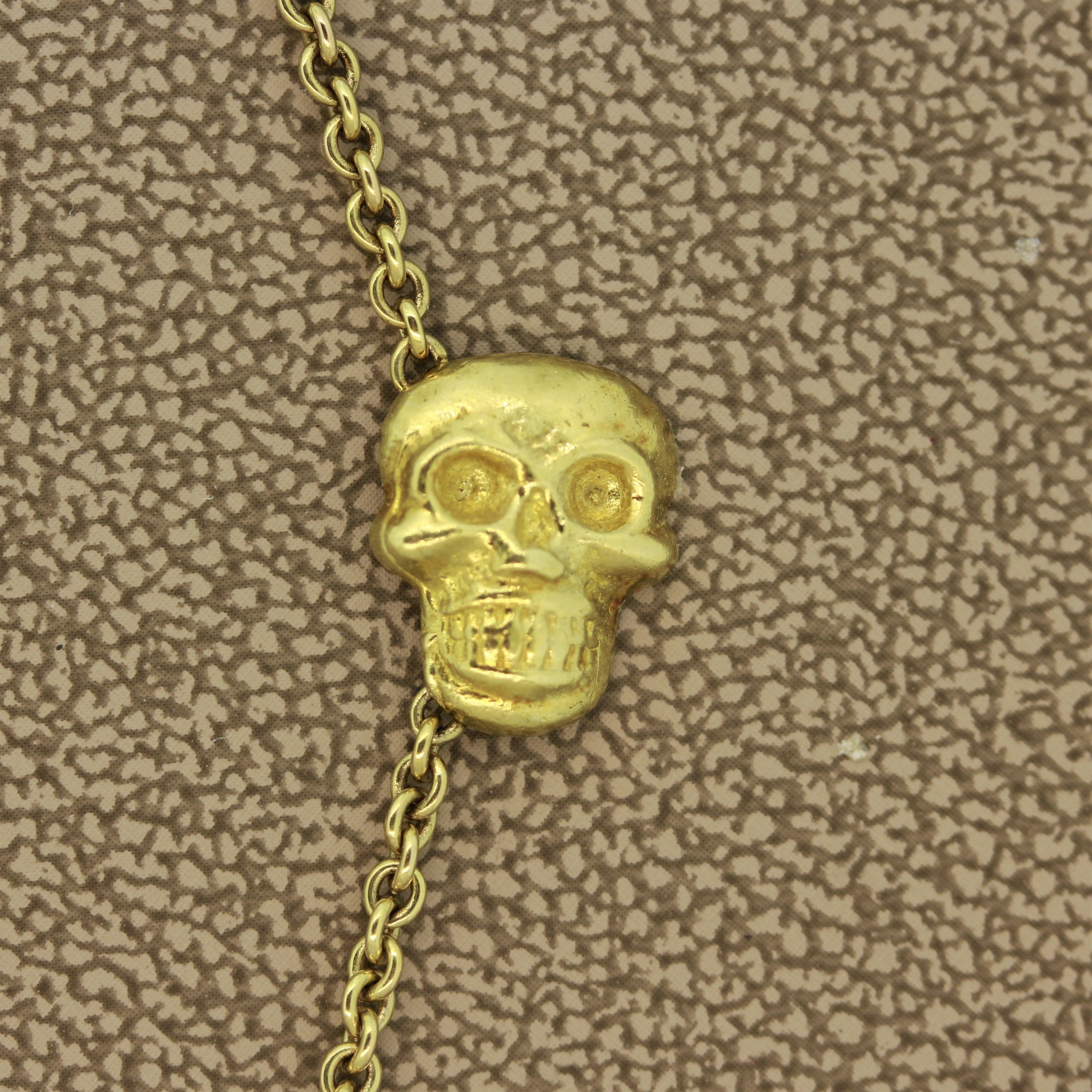 Estate Skull Gold Necklace