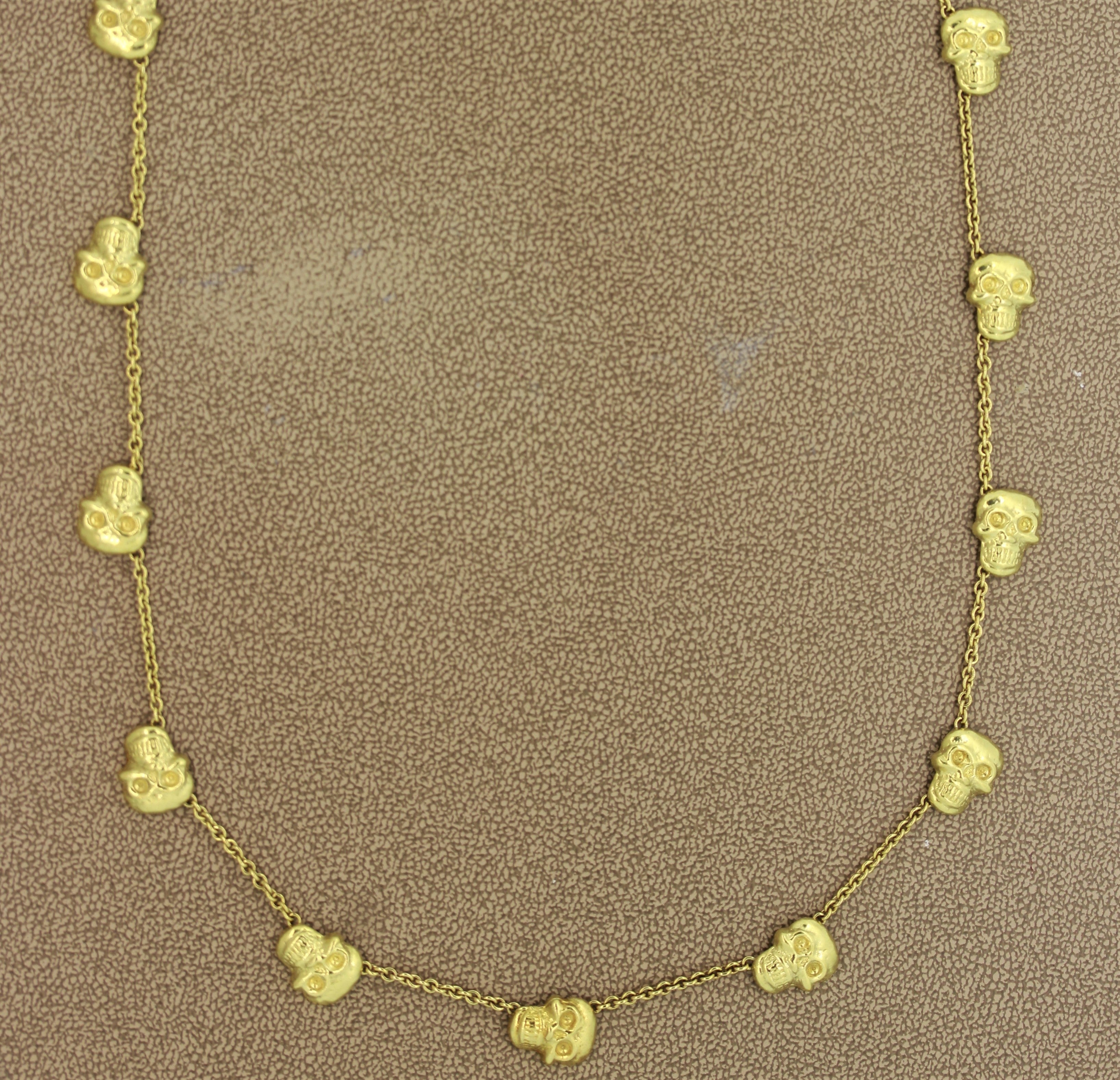 Estate Skull Gold Necklace