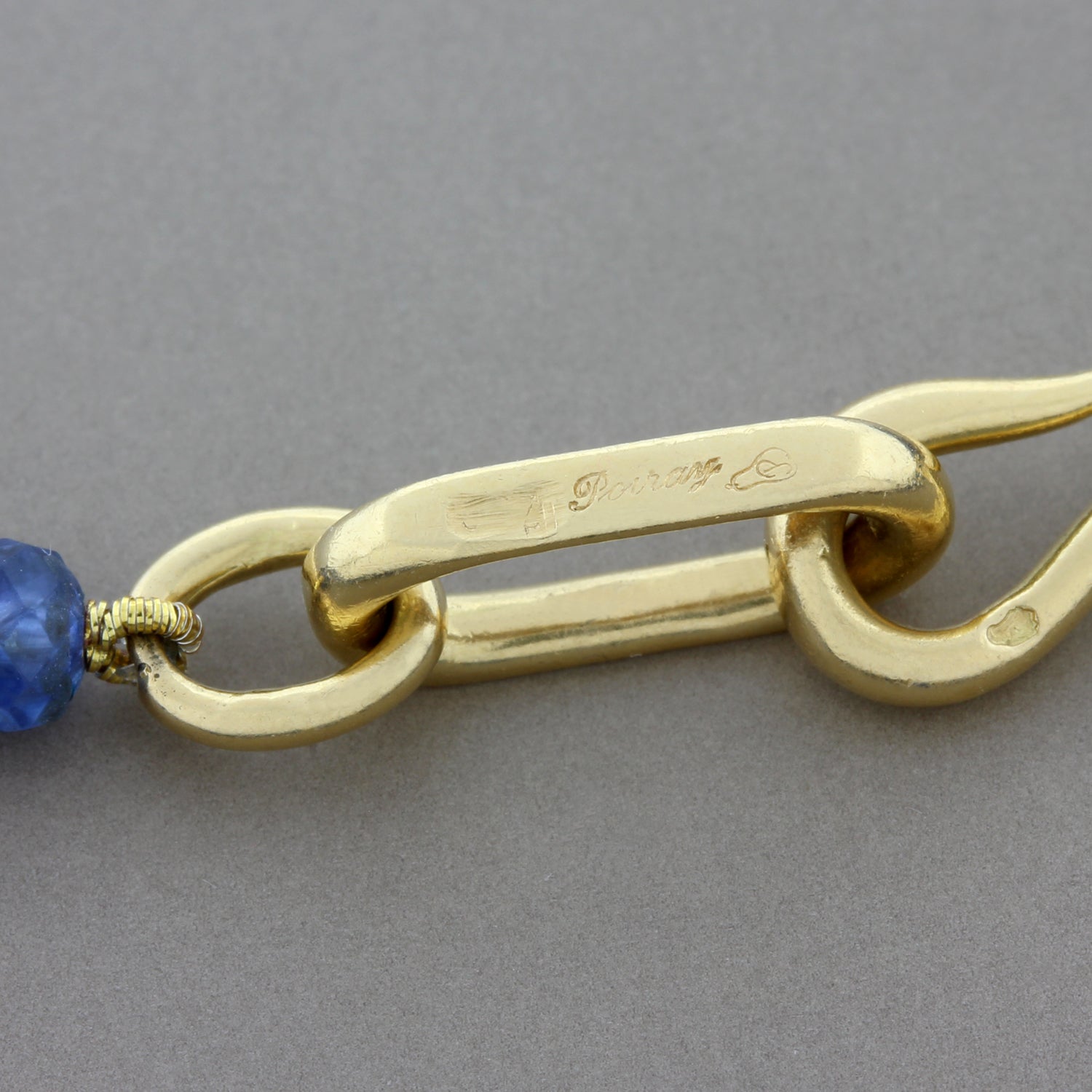 Poiray French Emerald Sapphire Gold Necklace