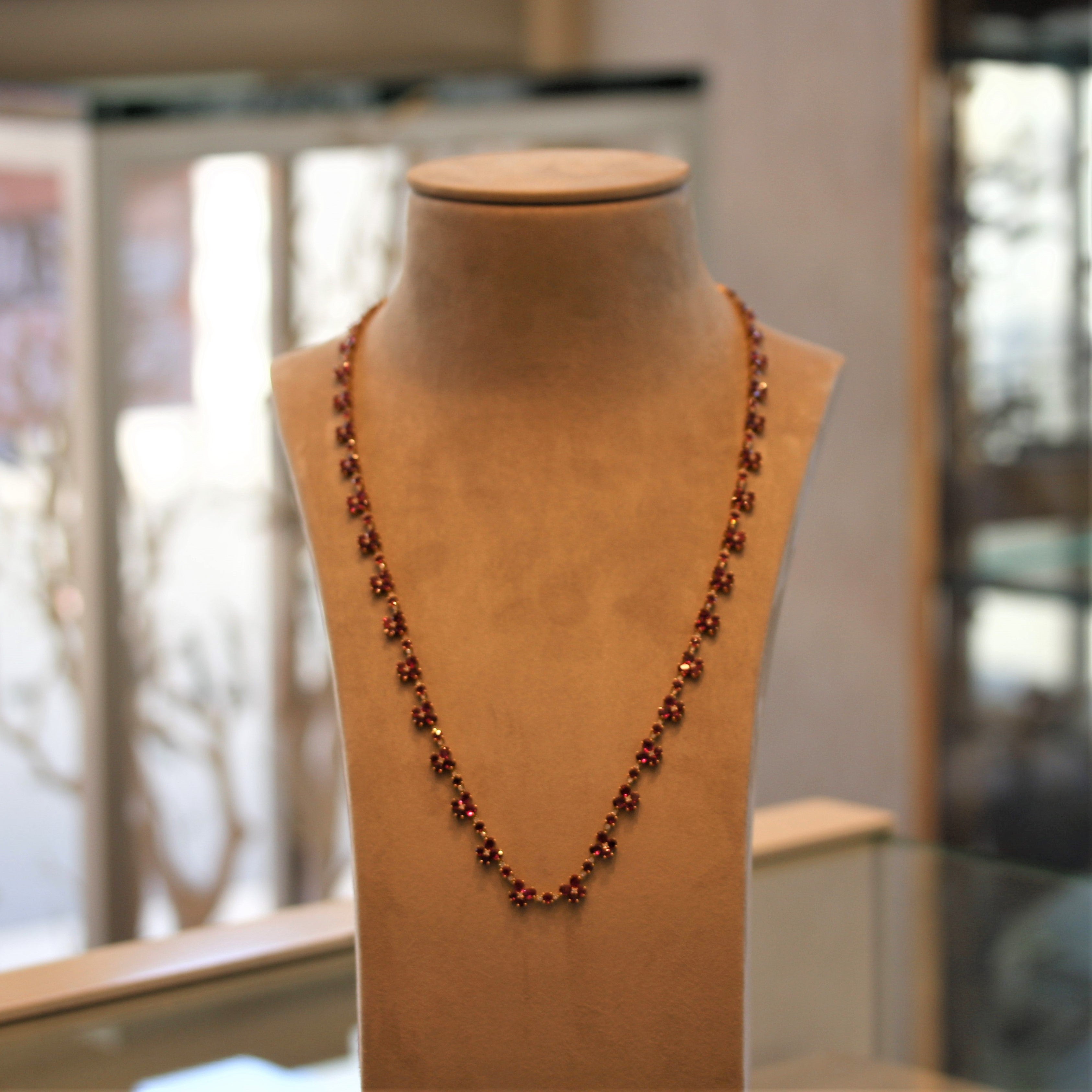 Ruby Diamond Gold Long Necklace