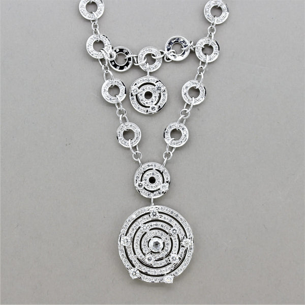 Diamond Multi-Circle Gold Drop Necklace