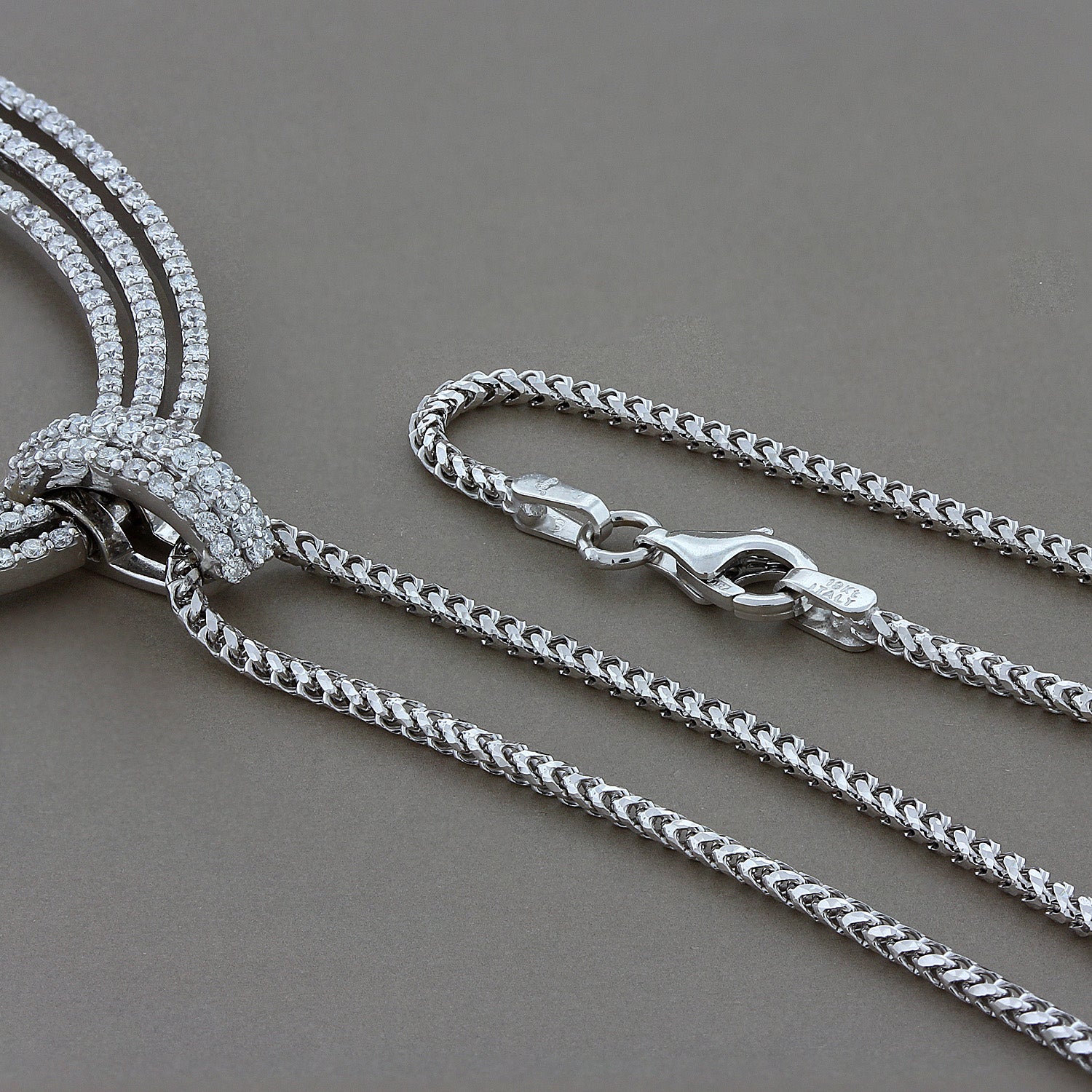 Modern Diamond Gold Pendant Necklace