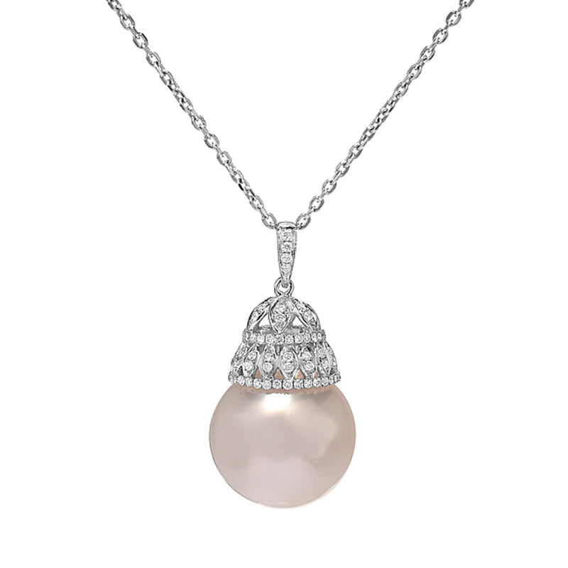 South Sea Pearl Diamond Gold Pendant