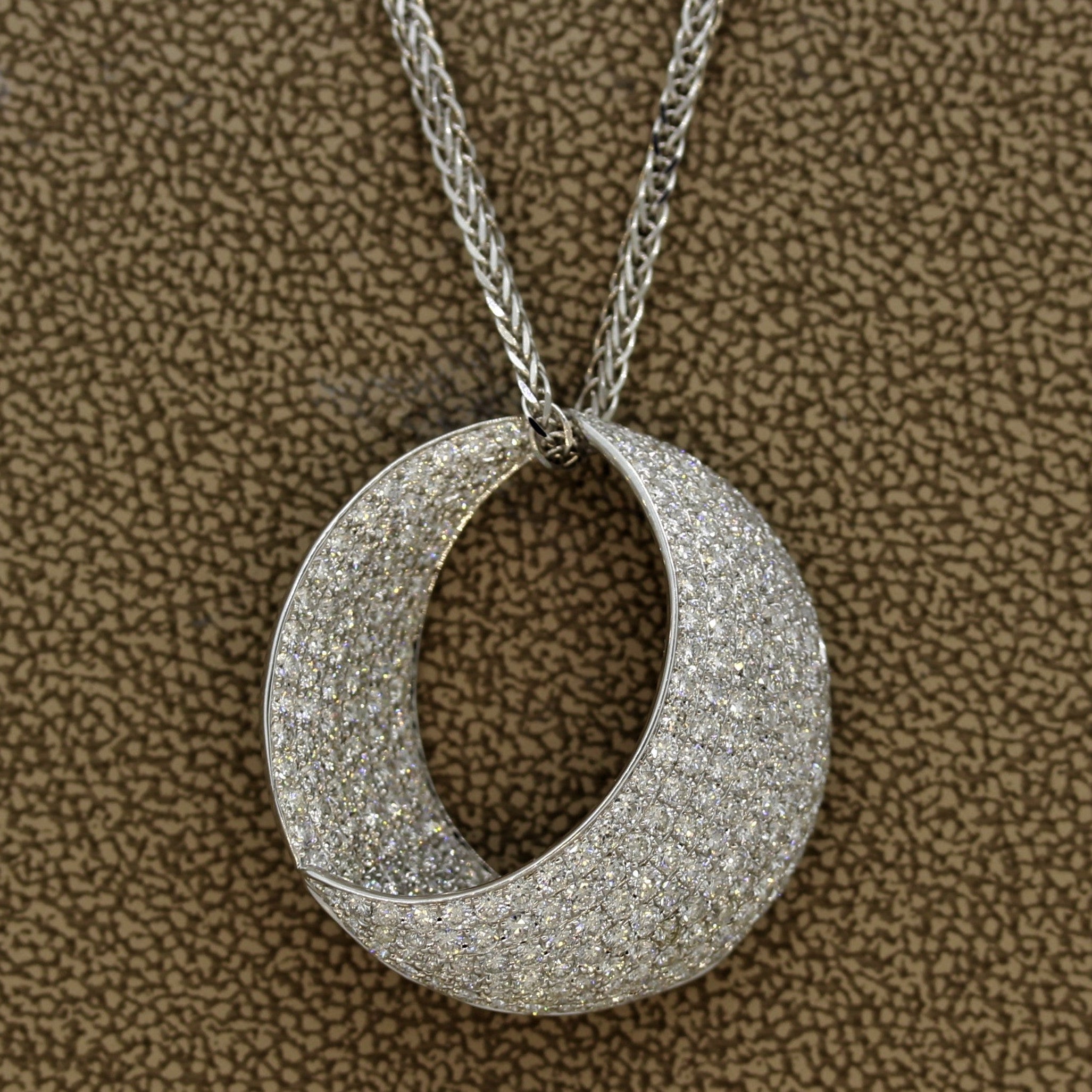 Diamond Gold Crescent Pendant