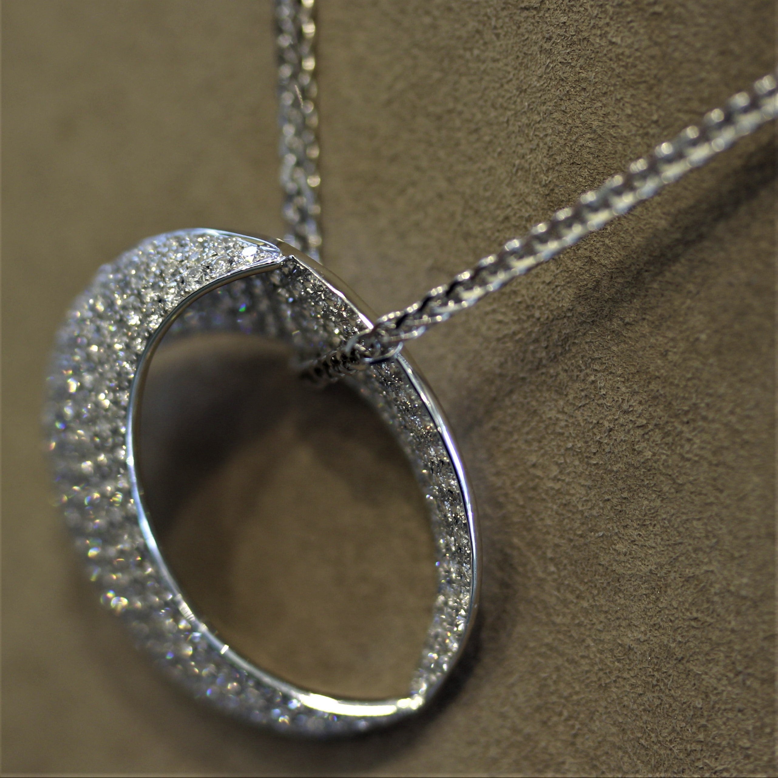Diamond Gold Crescent Pendant